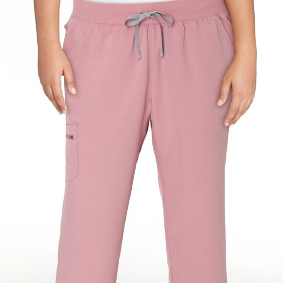 Hanes Women's Straight-Leg Pink Mauve Scrub Pants - Picture 8 of 8